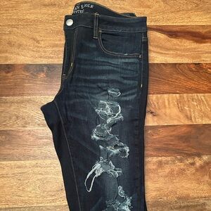 American Eagle Outfitters Ripped Dark Indigo Jeans